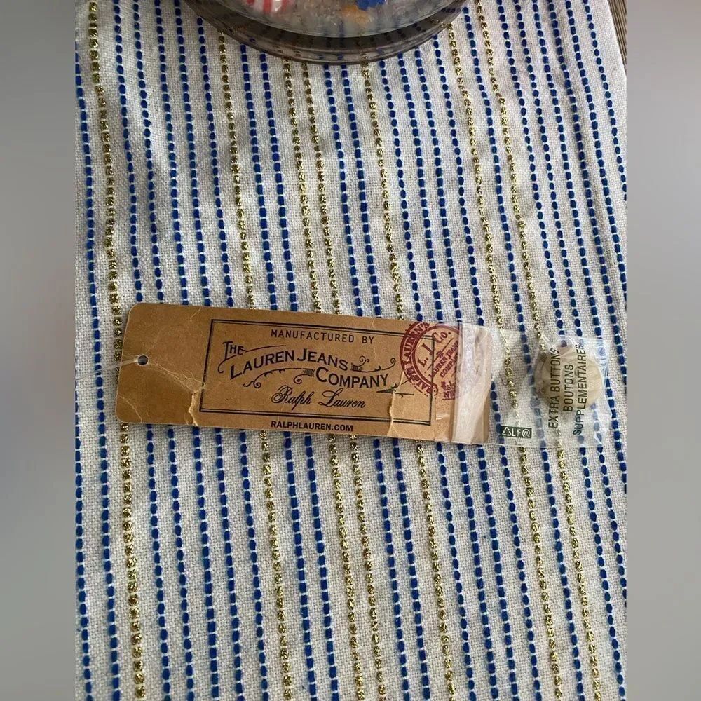 Vintage Ralph Lauren Jacket Rare womens corduroy Ivory Horn Buttons Sz L NWT - Picture 16 of 16
